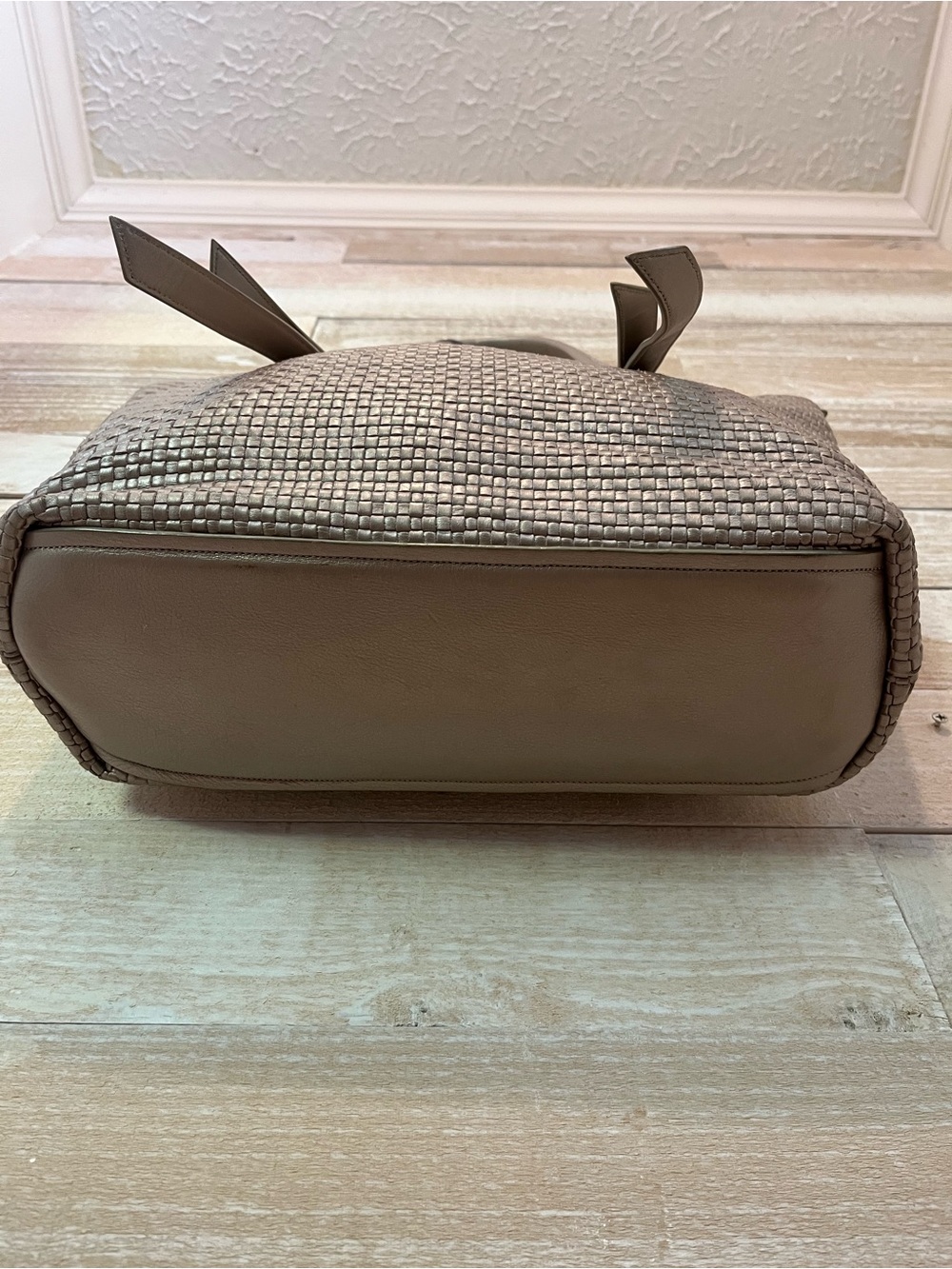 Cole Haan Metallic Woven Tote in Light Pewter - Picture 11 of 11